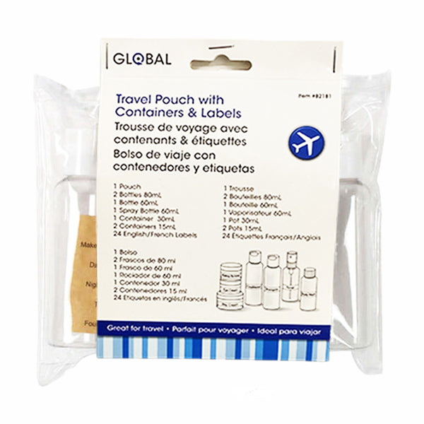 CTG Carry on Travel Pouch W/containers/labels