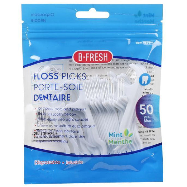 Bodico 50 pc Dental Floss Pick W/mint