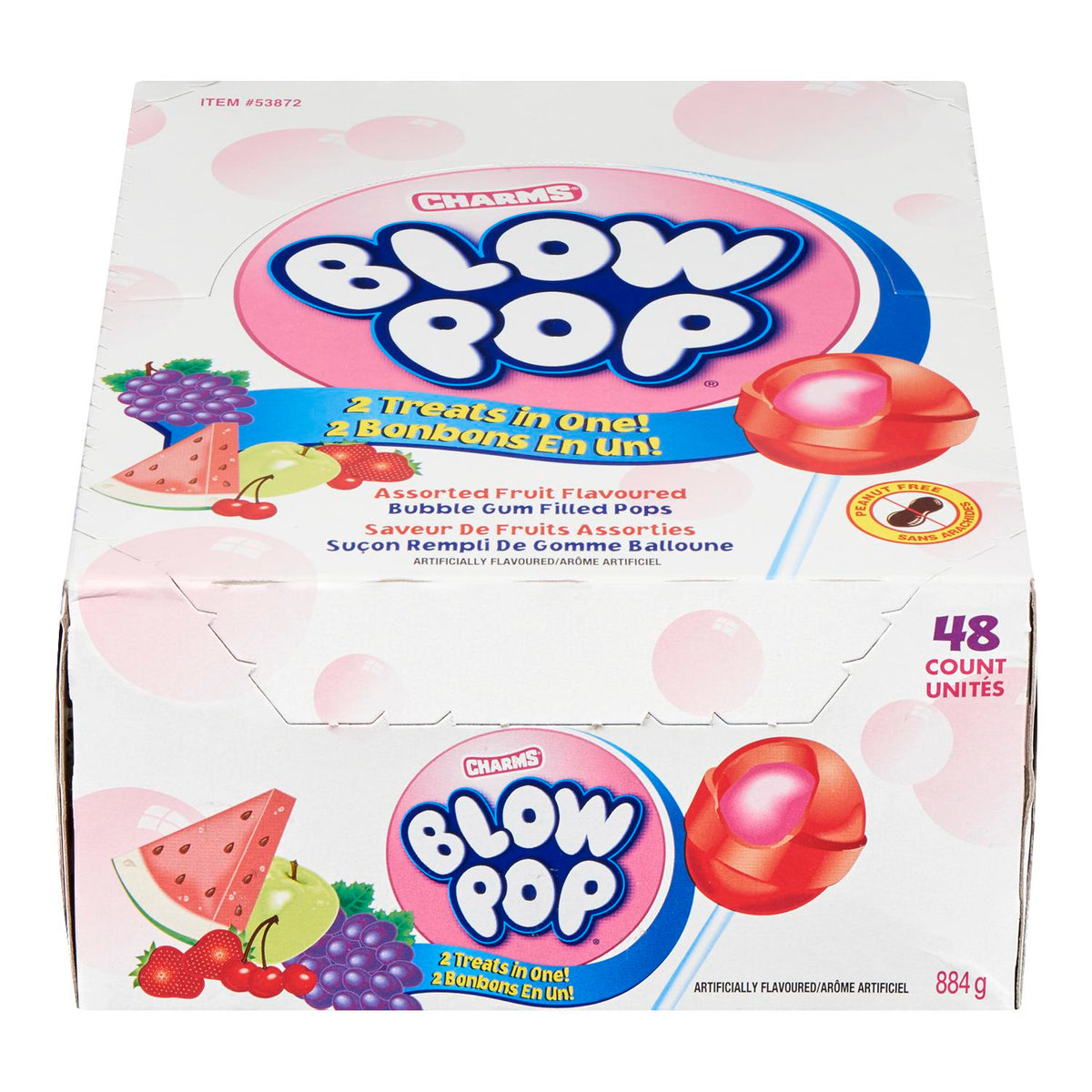 Charms Blow Pops 2 Treats in One 48 ct