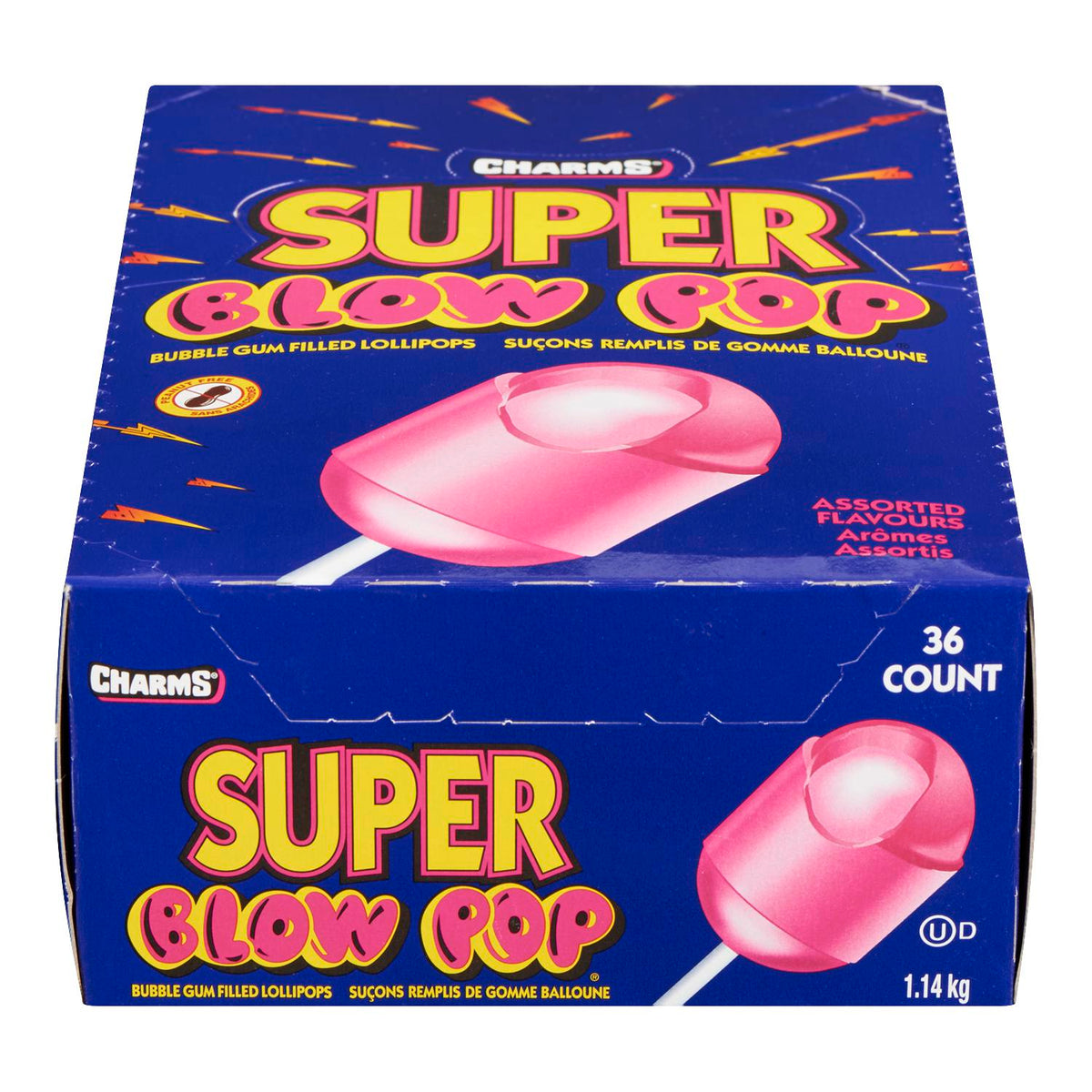Blow Pop Charms Super Blowpop Bubble Gum 36 ct