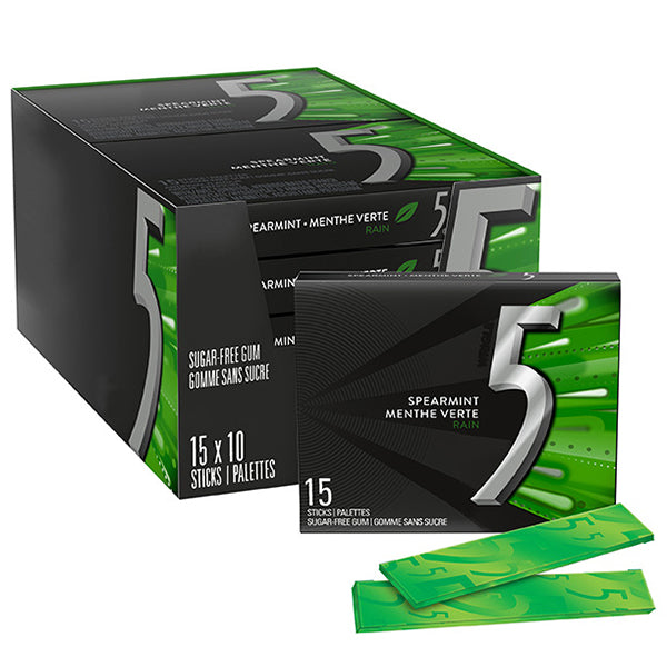 5 Gum Spearmint Rain 15 ct