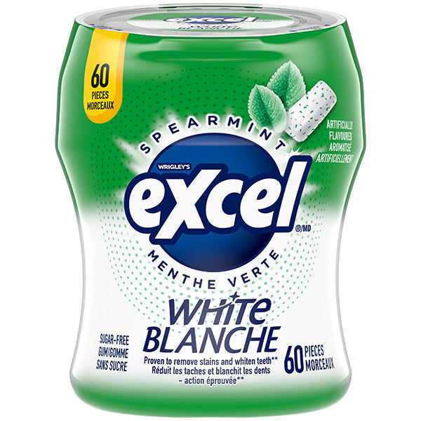 Excel White Spearmint Bottles 60 ct