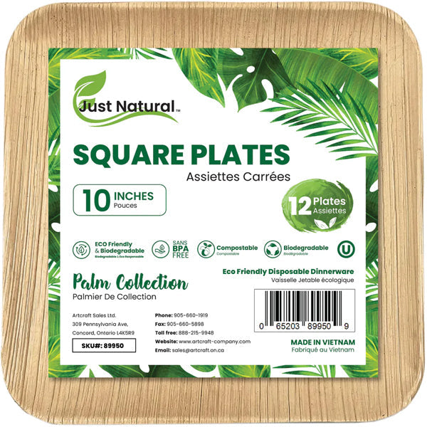 Just Natural 10IN Square Dish 12 ct