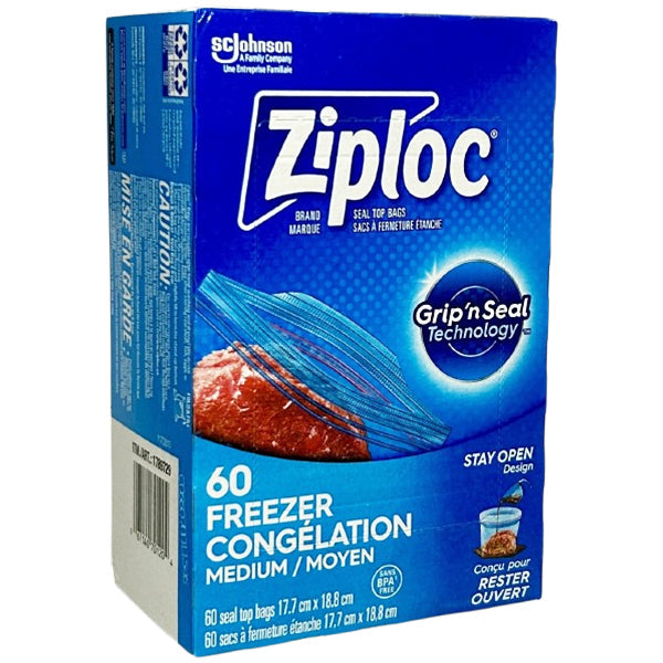 Ziploc Medium Freezer Bags 60 ct