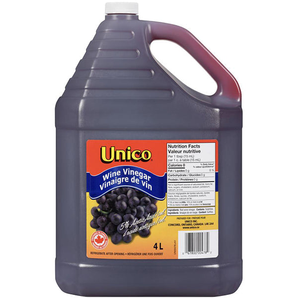 Unico Red Wine Vinegar 4 L