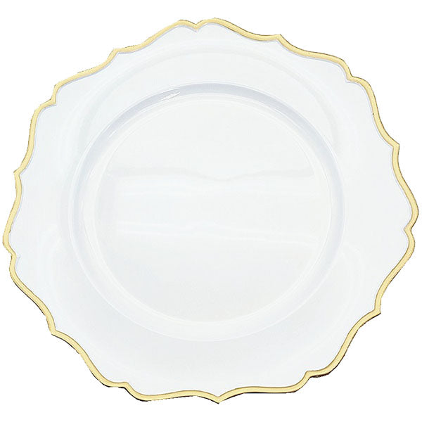 Standa 13" White with Gold Rim-charger Plate 1x24 ct