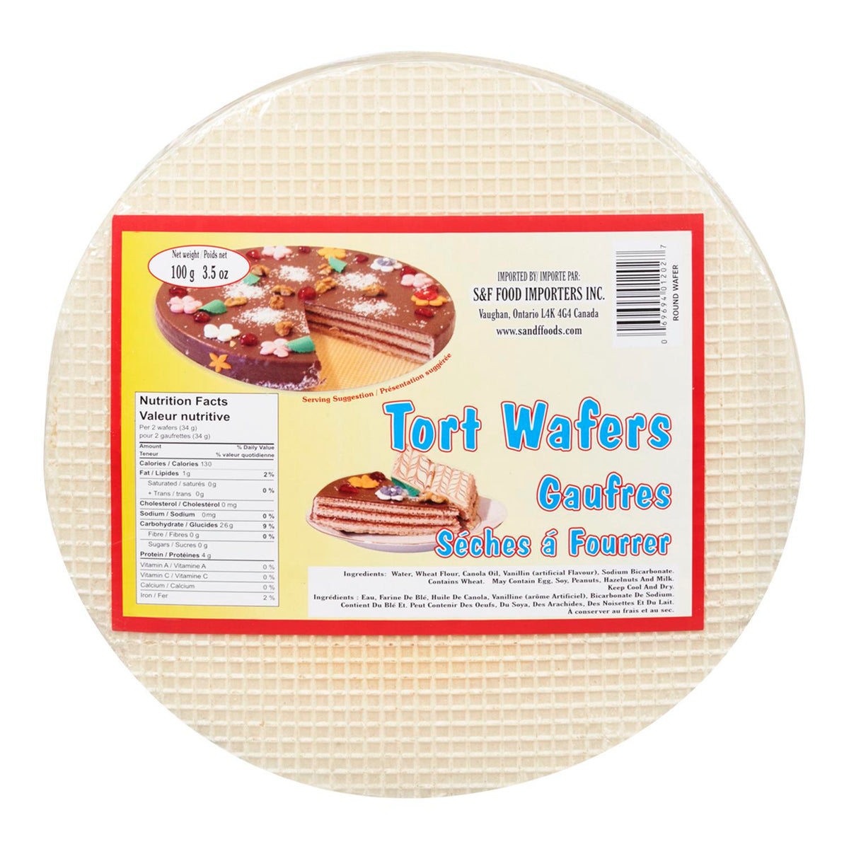S&F Polished Round Torte Wafers 120 g