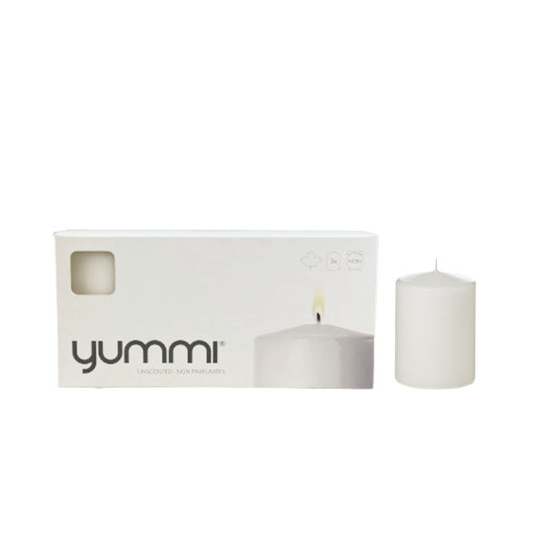 Yummi Pillar Candle 2.4IN White 3 ct