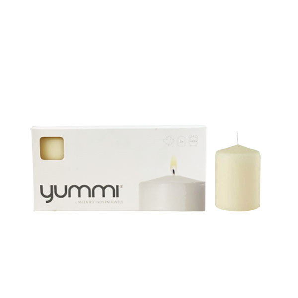 Yummi Pillar Candle 2.4IN Ivory 3 ct