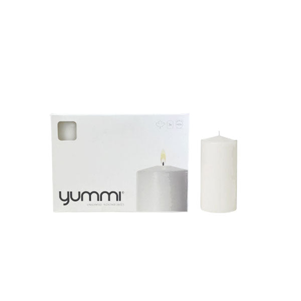 Yummi Pillar Candle 2.6IN White 3 ct