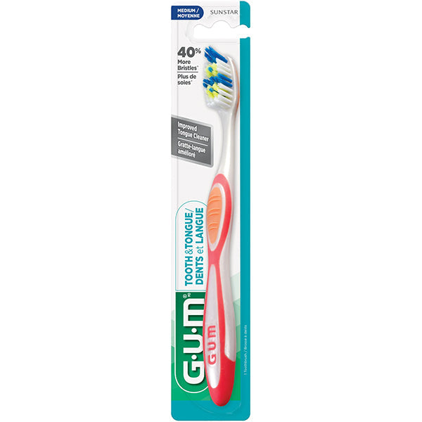 GUM Tooth N Tongue Medium Toothbrush