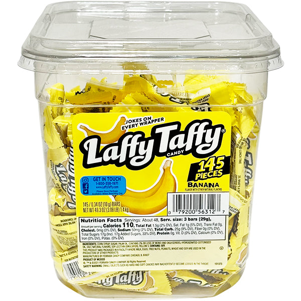 Wonka Laffy Taffy Tub Banana 145 ct