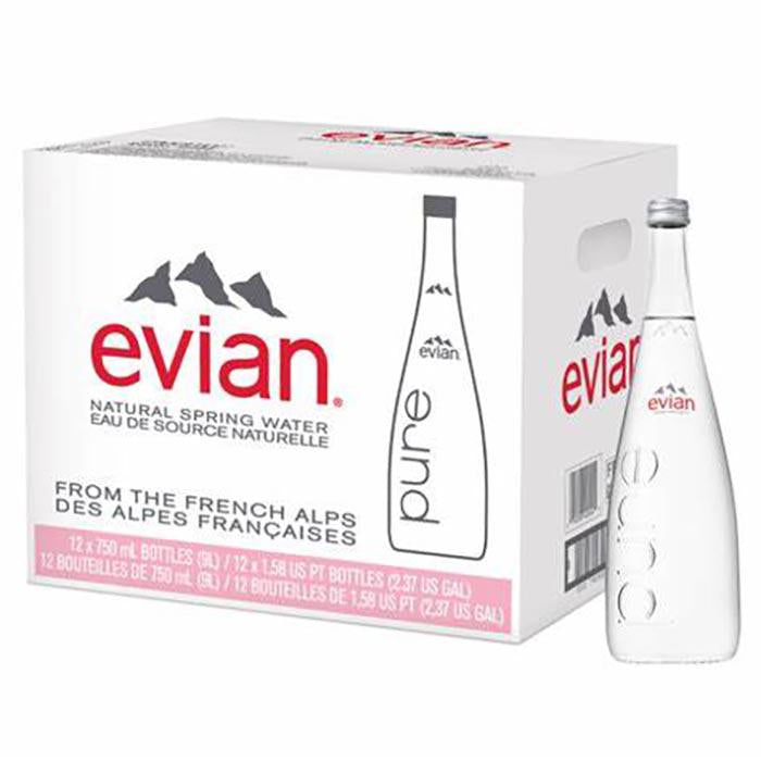 Evian Water Natural Glass 750 mL