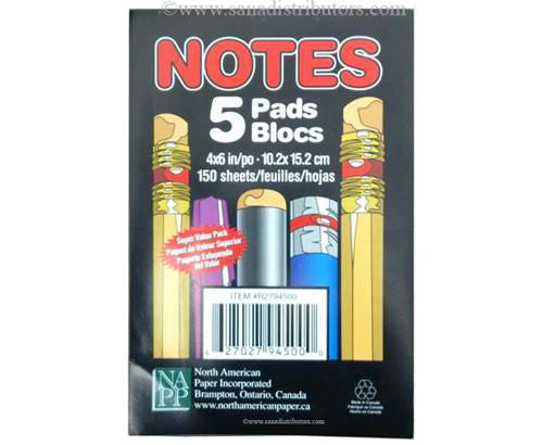 Memo Note Pads 4" X 6"/150