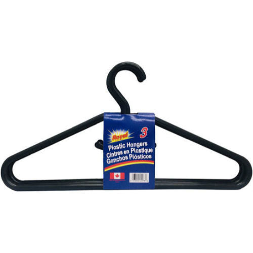 Royal Plastic Heavy Duty Hangers Black 3 pcs