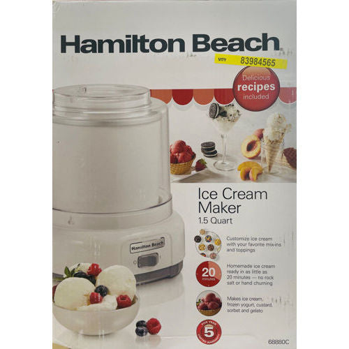 Hamilton Beach Ice Cream Maker 1.5 Litres (refurbished)