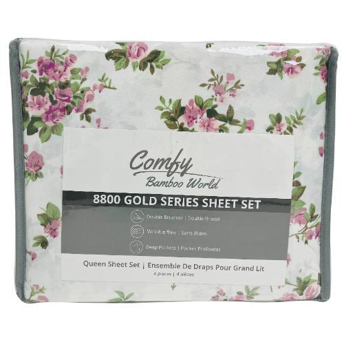Queen Printed Bedsheet Set 4 pcs