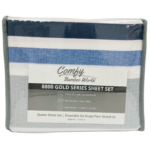 Queen Printed Bedsheet Set 4 pcs