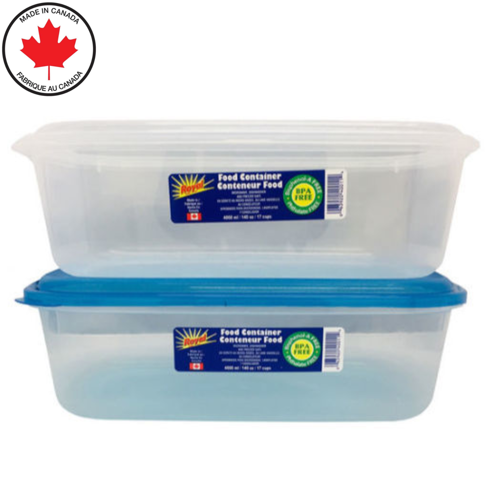 Royal Plastic Food Container Rectangular 4000 mL