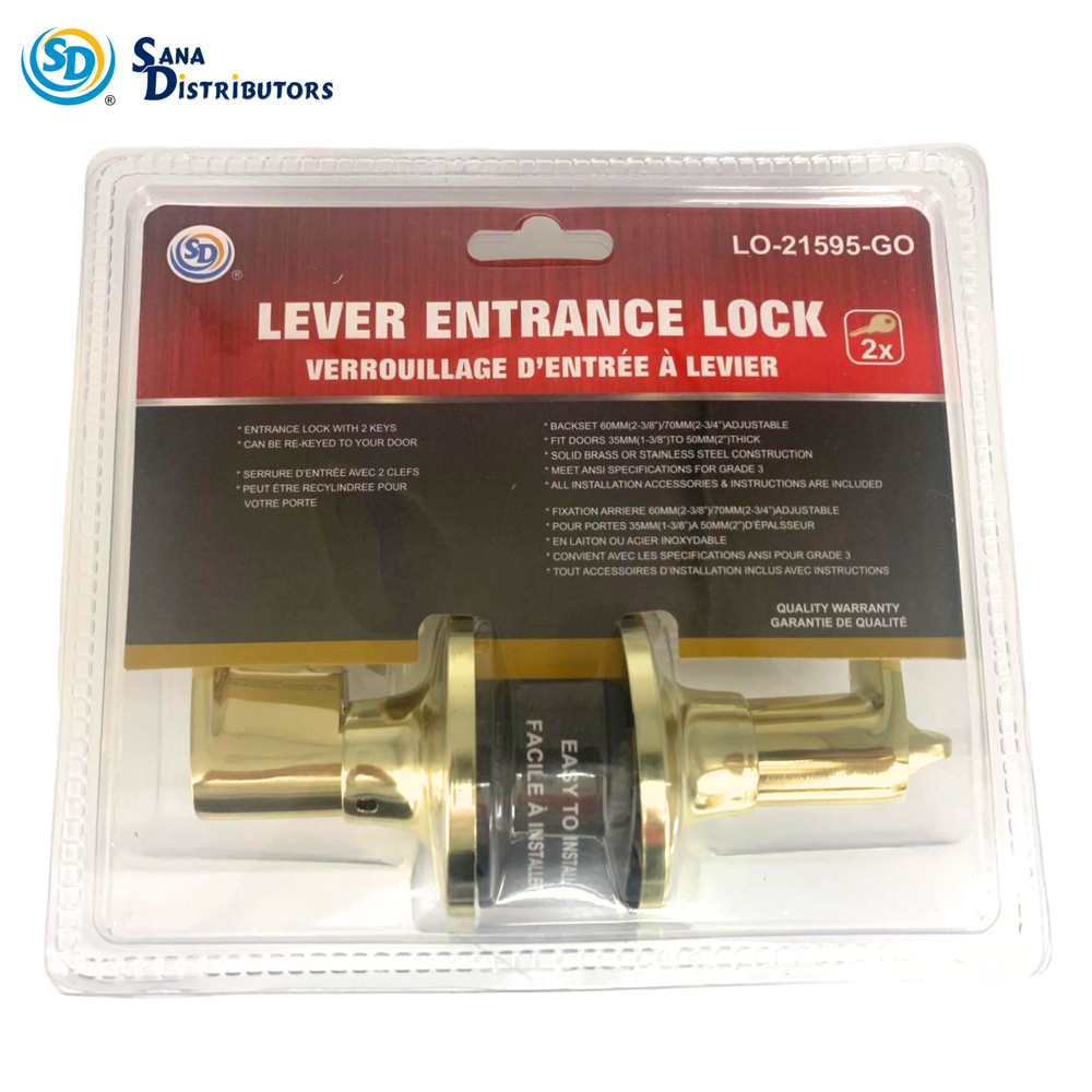 SD Entrance Lock with Key - Gold