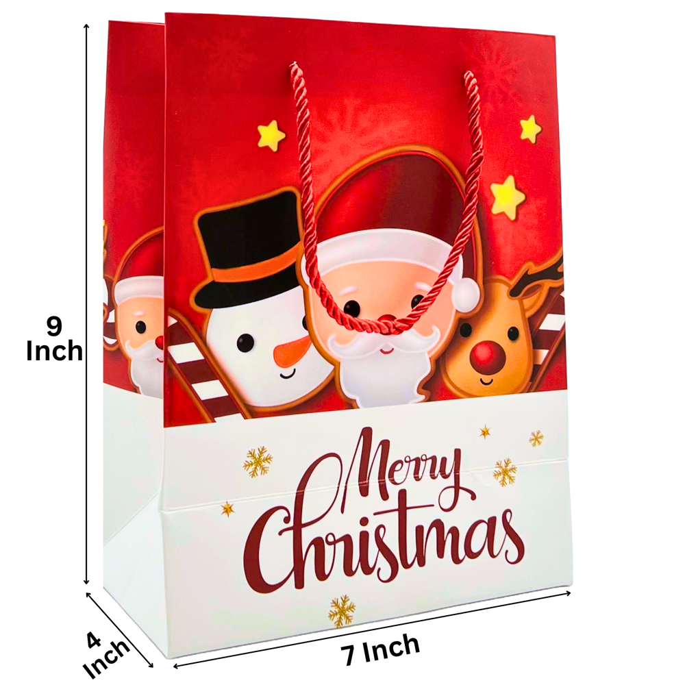 Christmas Gift Bag SM-12PCS 7''x4''x9''