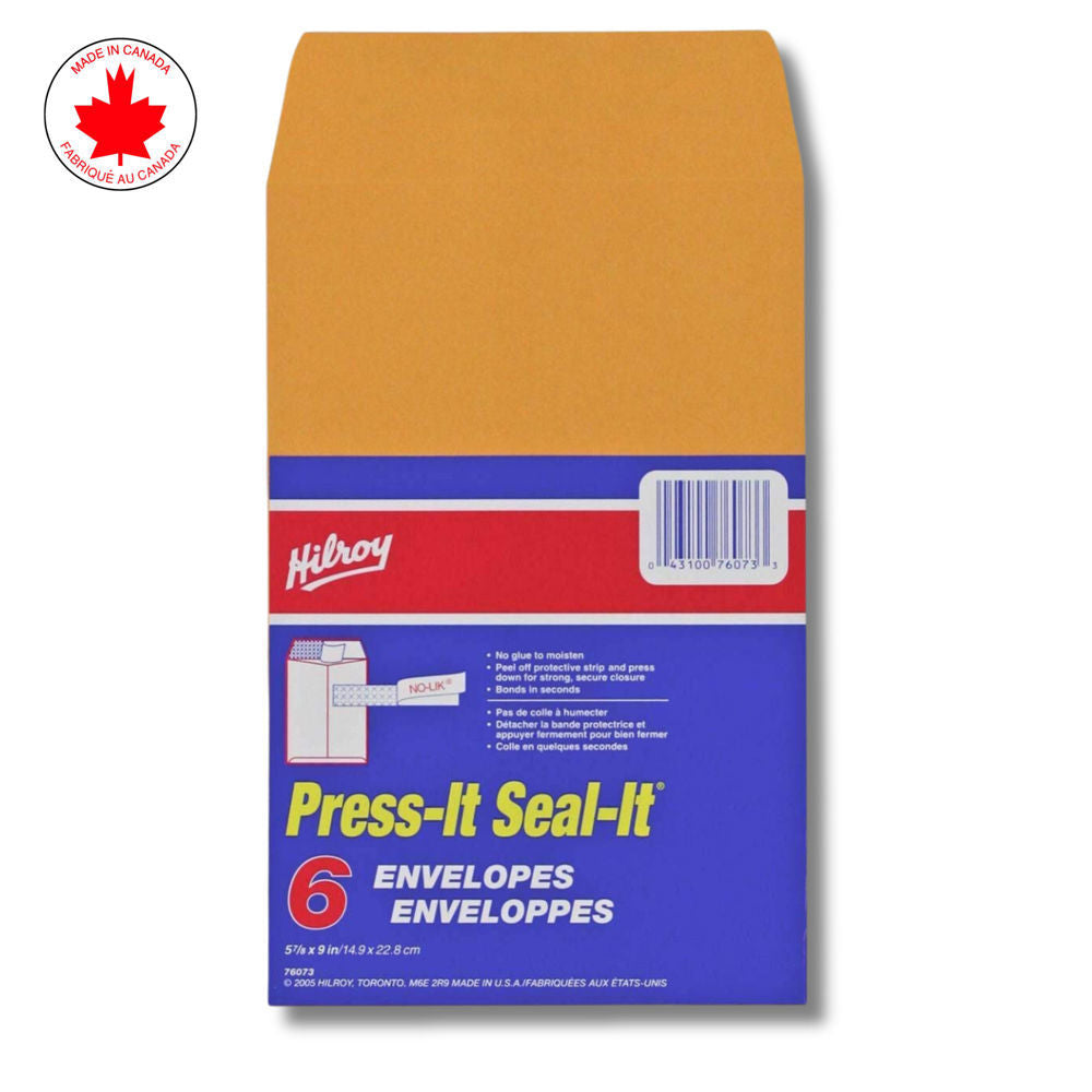 Hilroy Envelopes 6"x9" 6 pcs Yellow