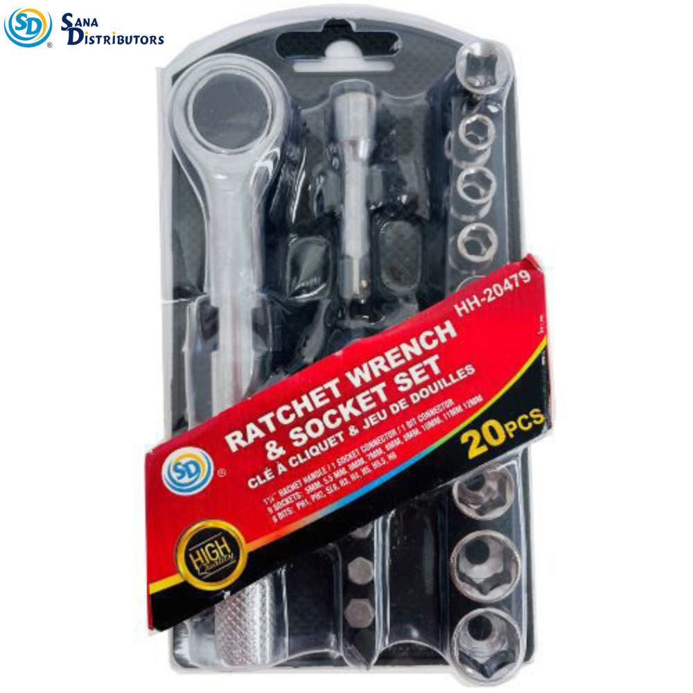 SD Ratchet Wrench & Socket Set 20 pcs
