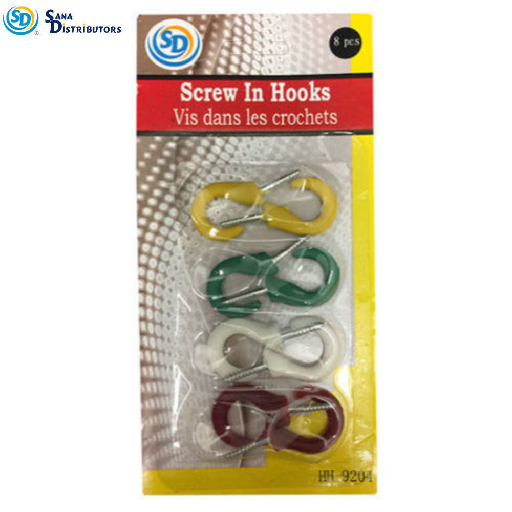 SD Screw in Hooks 8 pcs