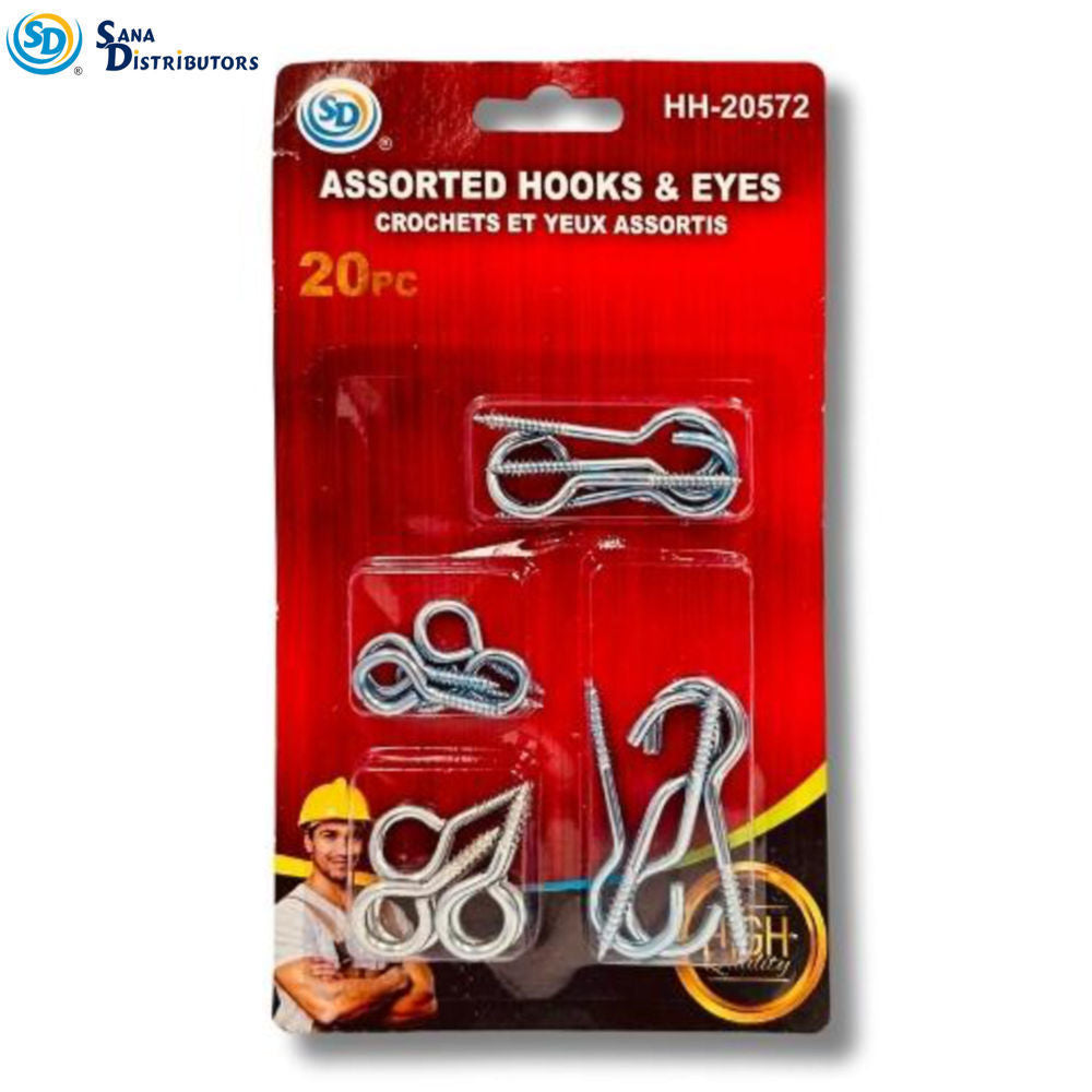 SD Stainless Steel Hook & Eye Screws 20 pcs