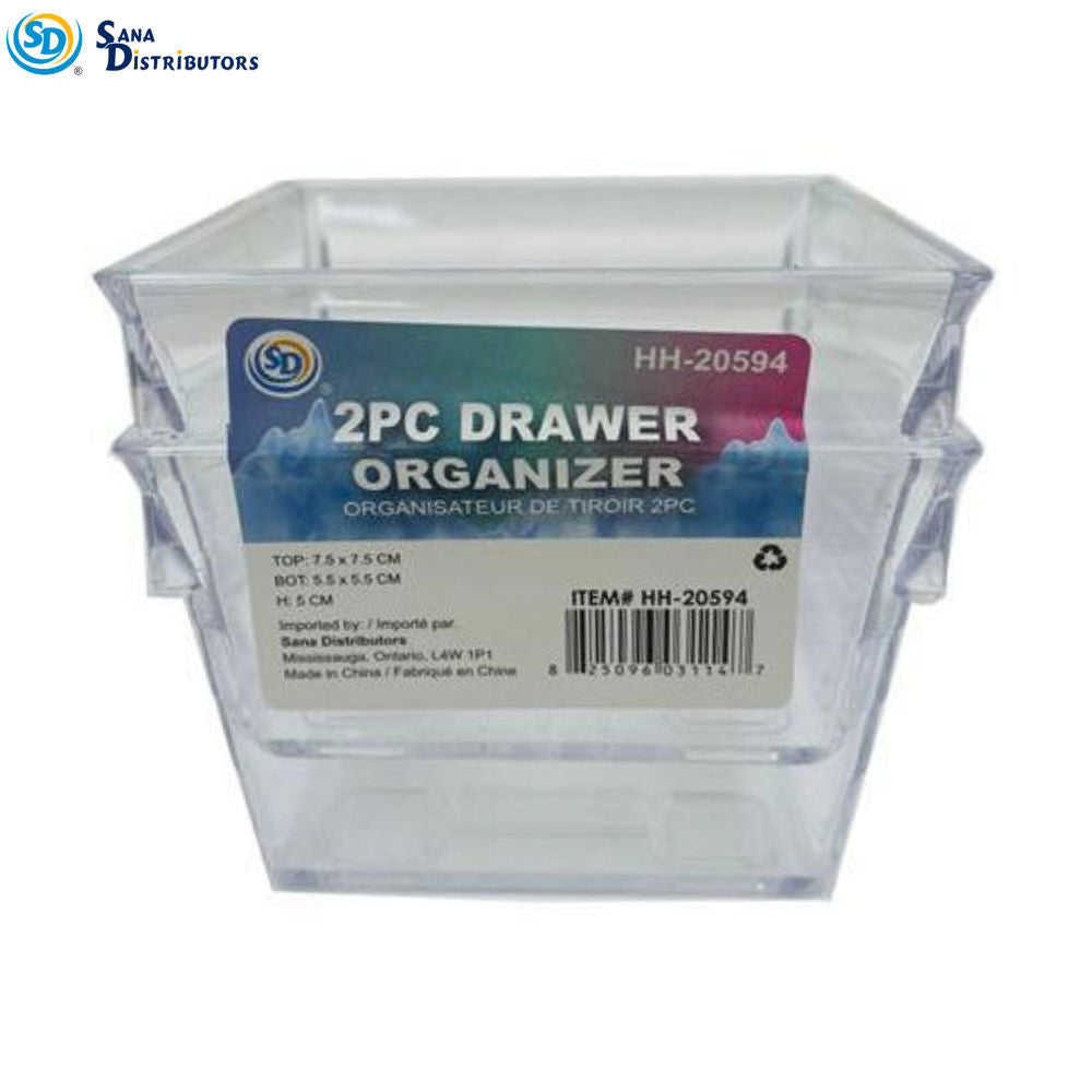 SD Clear Drawer Organizer 2 pc 3.03"x1.96"