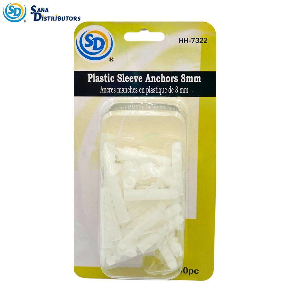 SD Plastic Sleeve Anchors 8 mm 40 pcs