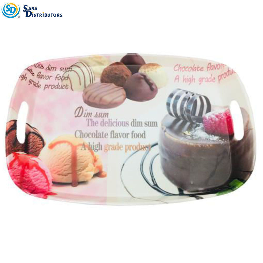 Sweet Melamine Rectangular Tray [18" X 11"] - Assorted Designs