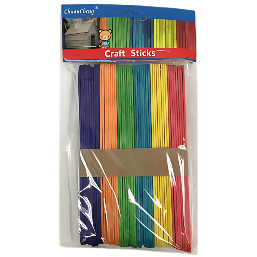 Craft Sticks Coloured 6" 50 pcs
