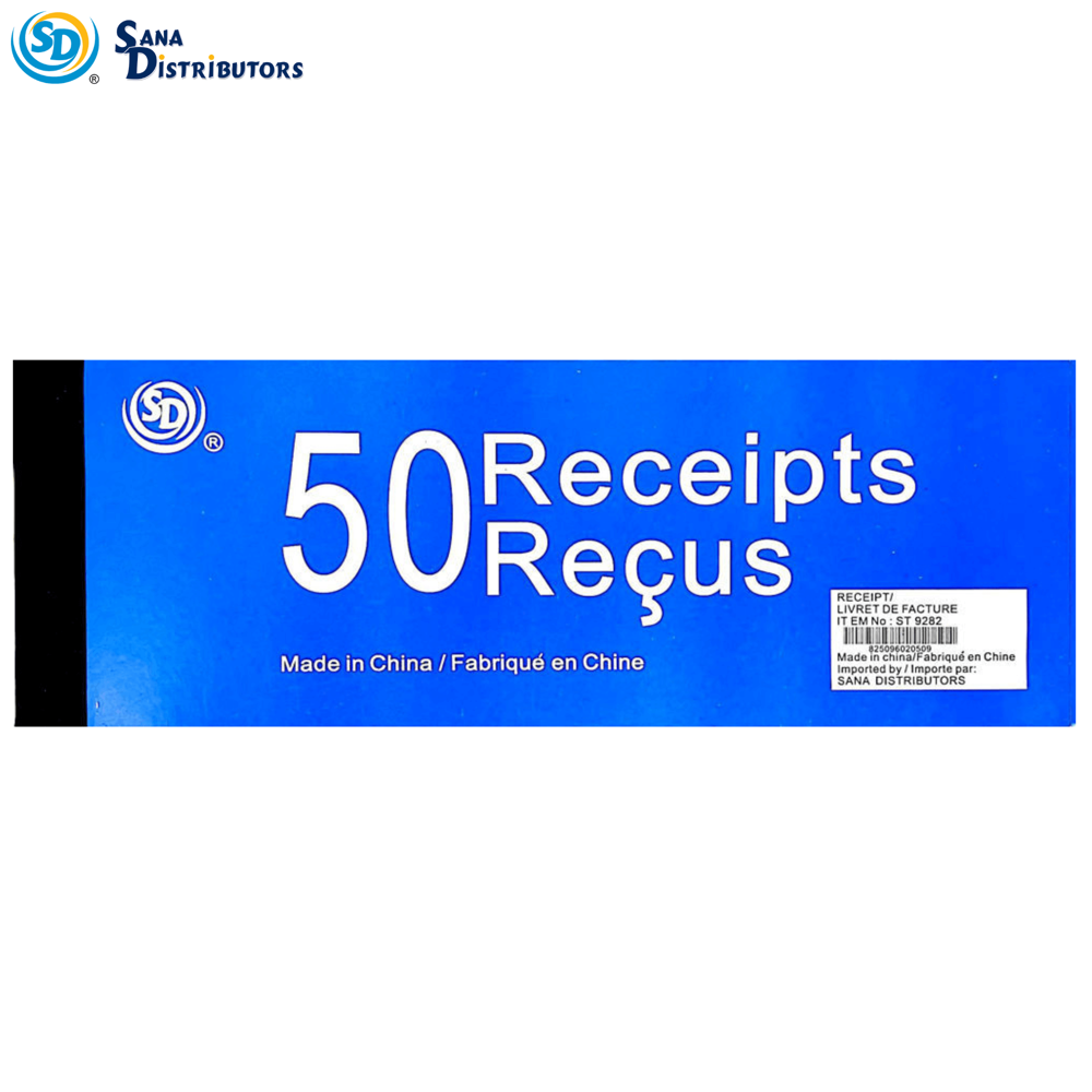 SD Receipts Book 50 Pages 3"x8"