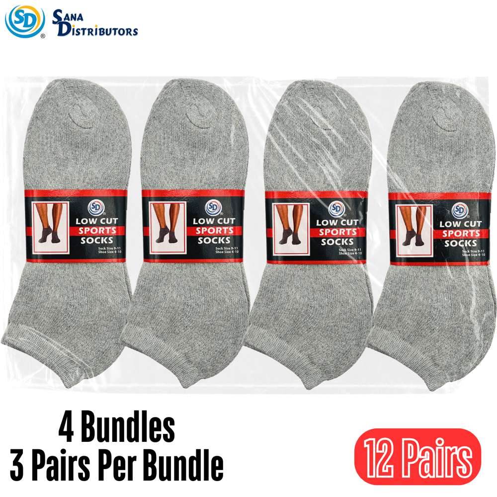 SD Low Cut Sports Socks - Grey - Size 9-11