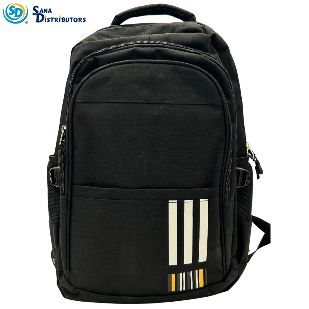 3 Stripe Backpack [11" X 5" X 18"] - Assorted Colours