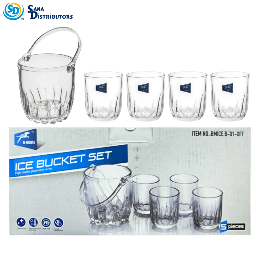 Glass Ice Bucket Set 5 pcs