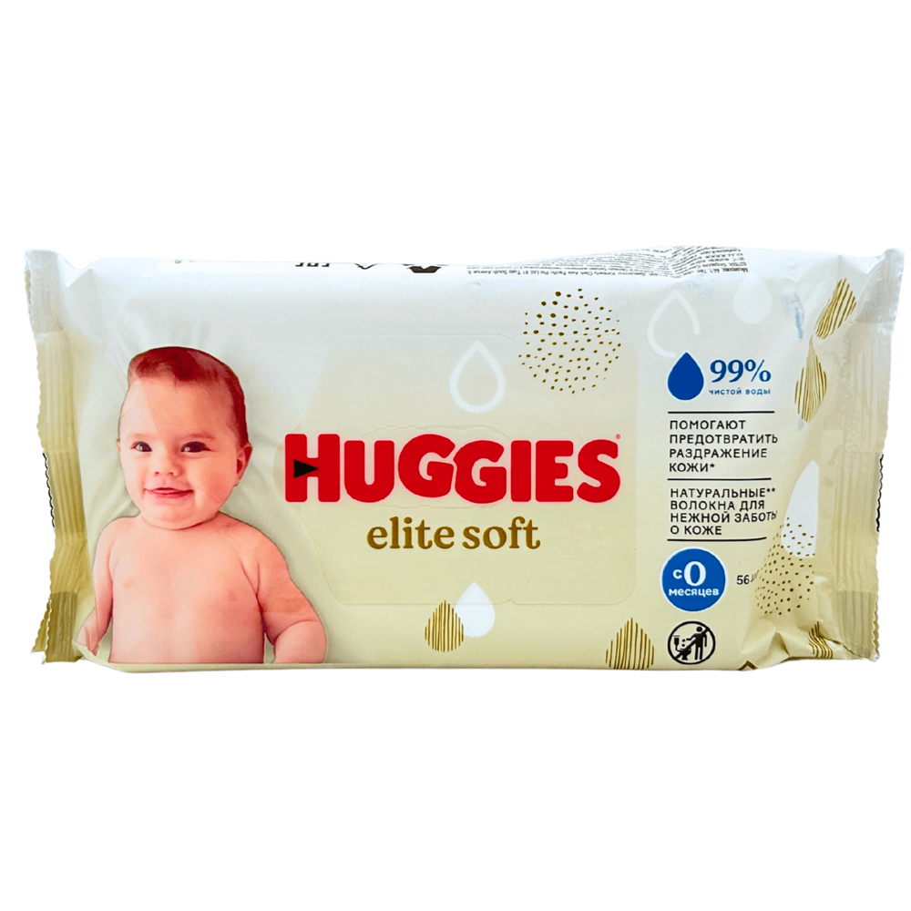 Huggies Baby Wipes – Elite & Soft 56 ct