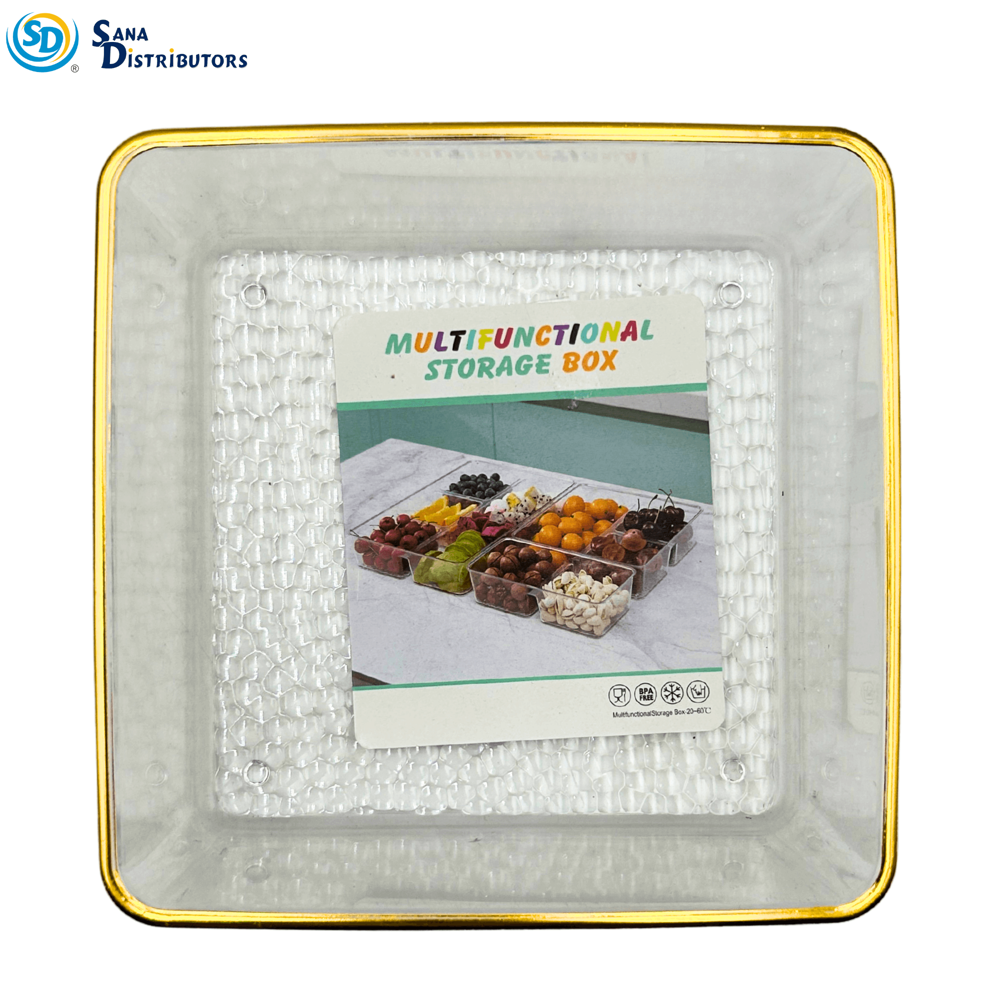 Plastic Square Storage Box 6" X 6" X 2"