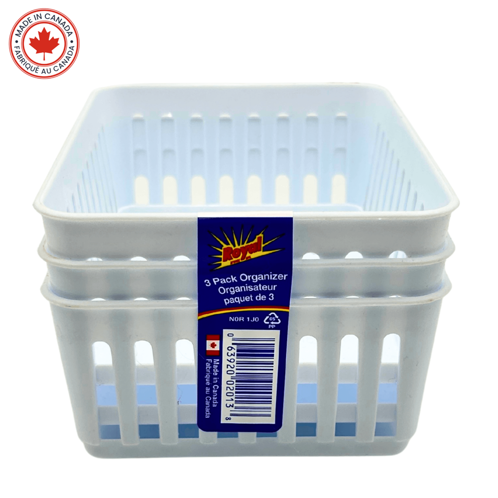 Royal Plastic Square Basket 6"x4.5"x2.5" 3 pcs