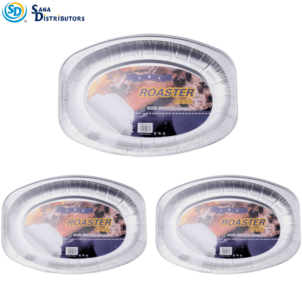Aluminum Foil Roaster Trays 3 pcs [14" X 10" X 1"]