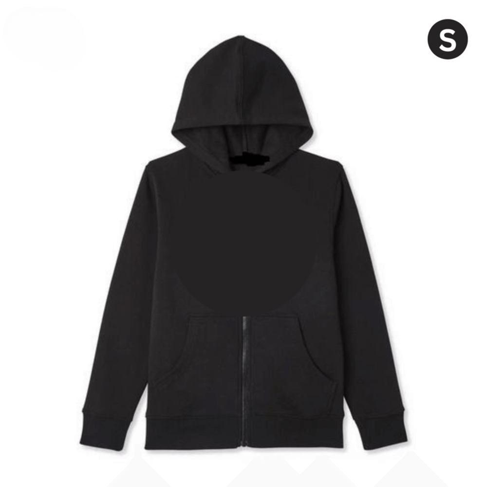 Men's Zip Up Hoodie Black - Small