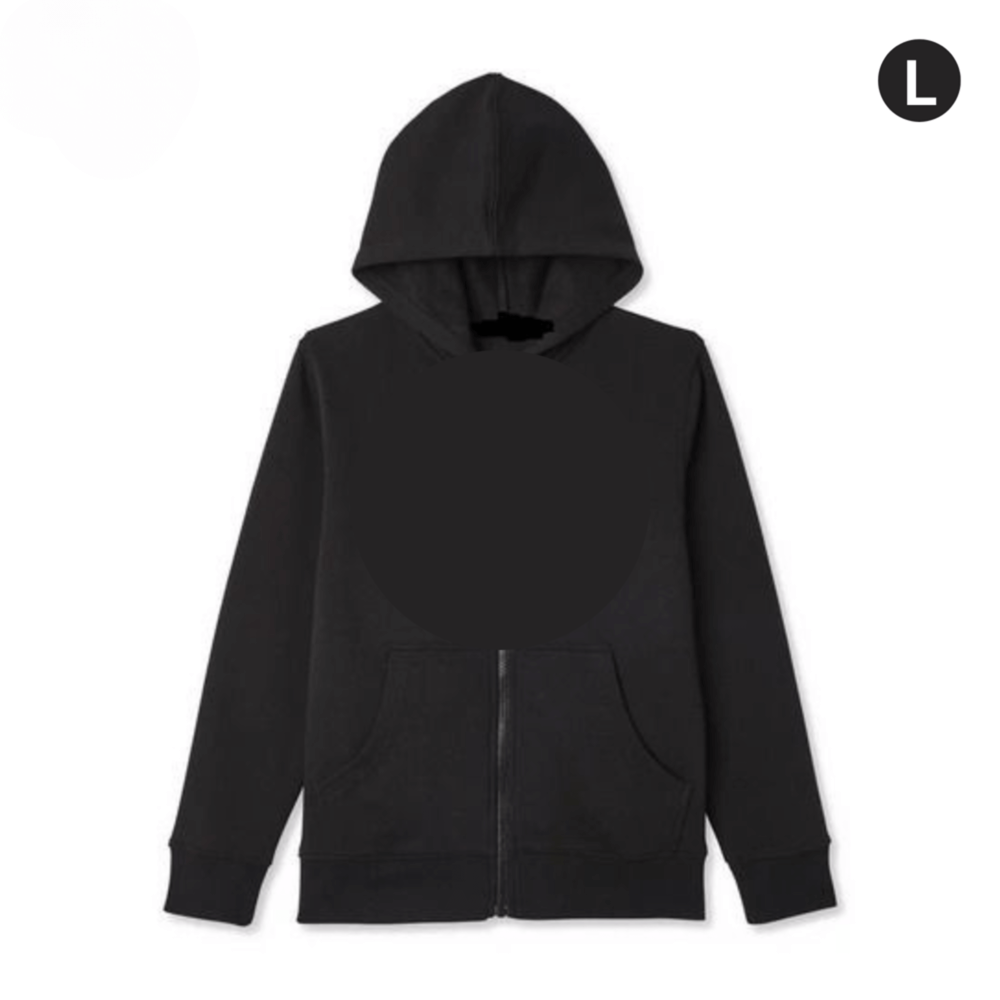 Men's Zip Up Hoodie Black - Large