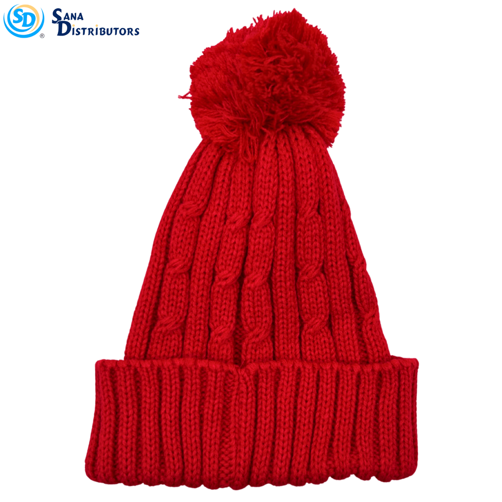 SD Ladies Hat W/pompom & Fold