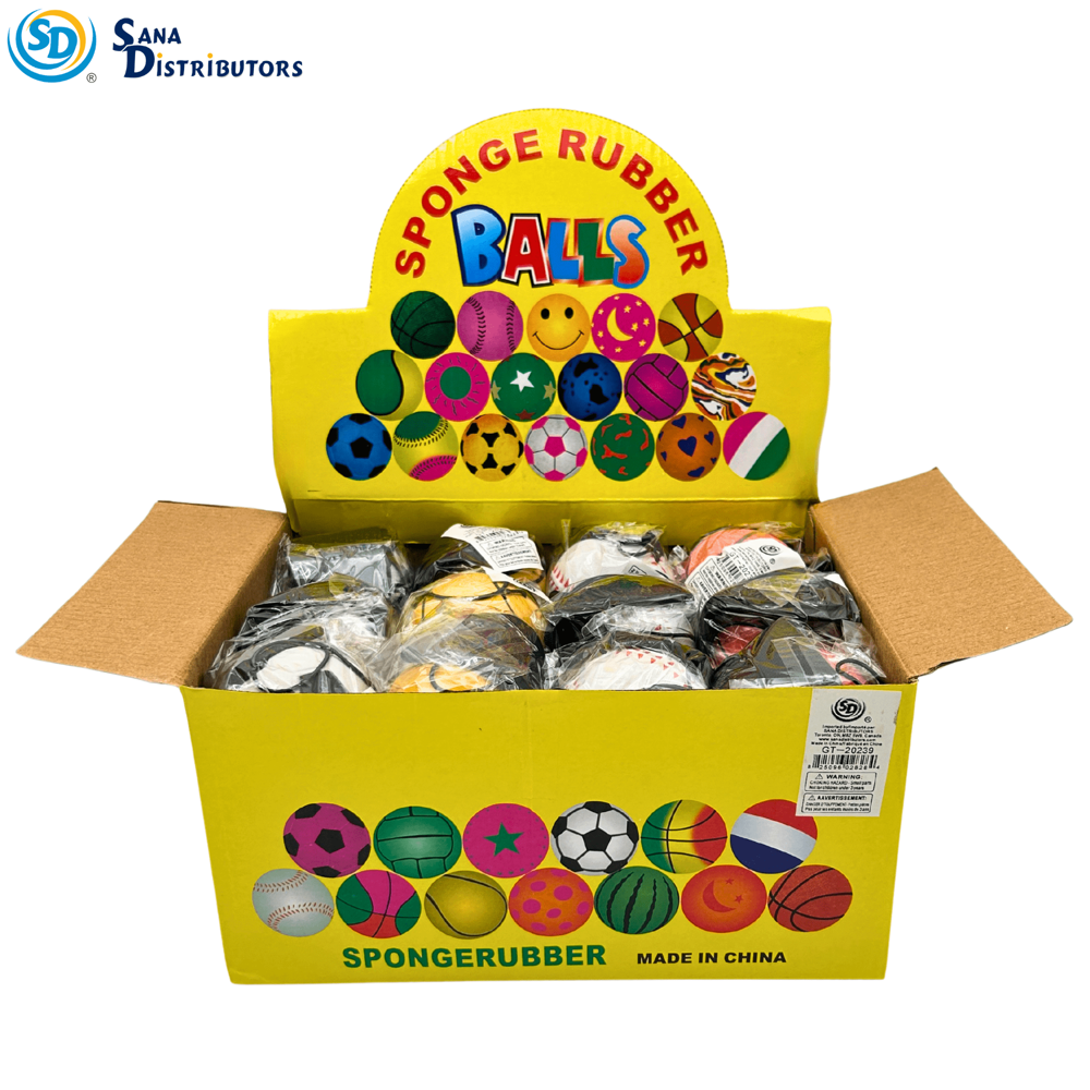Bouncing Ball W/string Band 2.36" 24 pcs