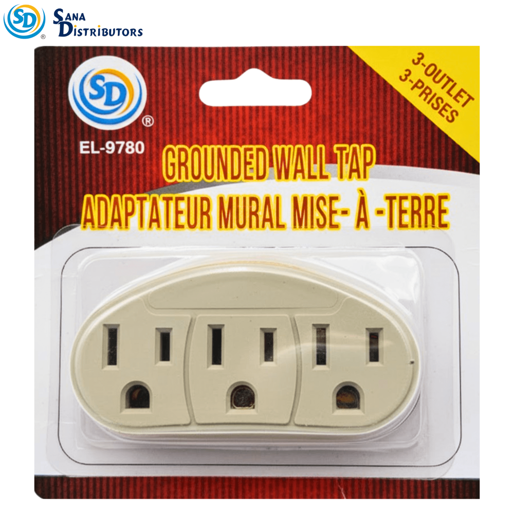 SD Grounded Wall Tap 3 Outlet