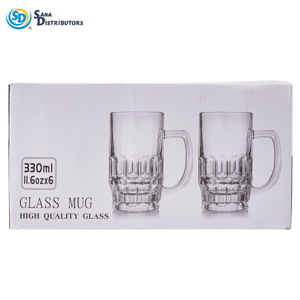 Glass Mugs 6 pcs 330 mL 6"