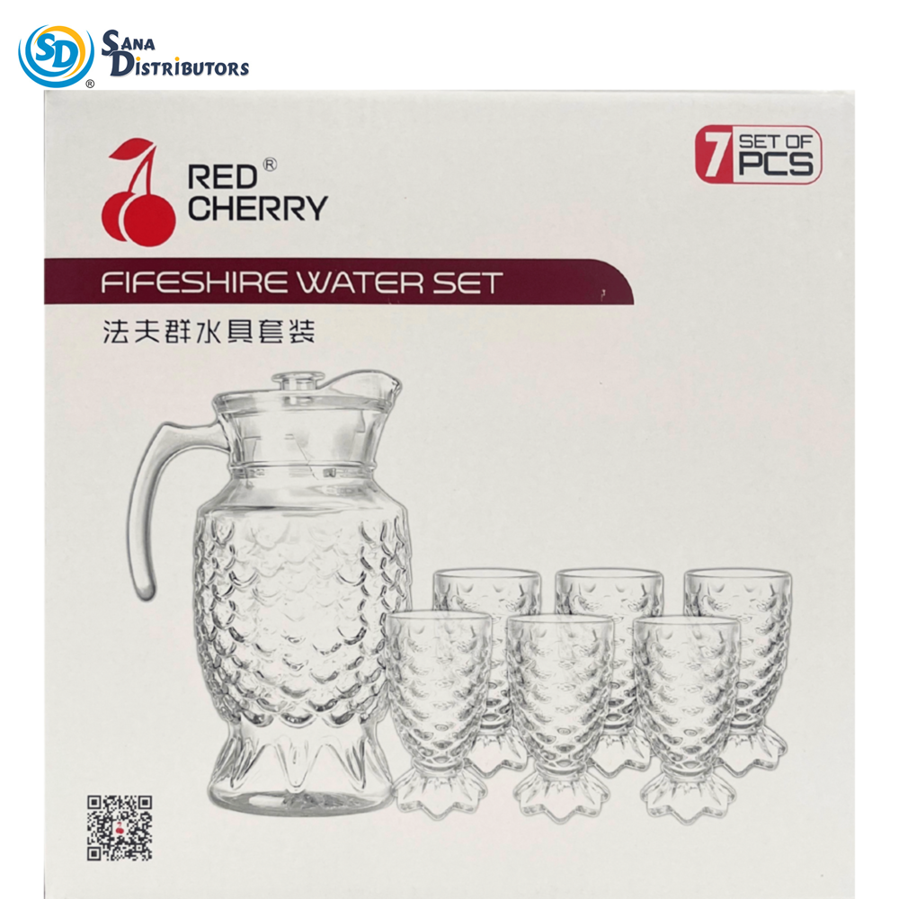 Glass Jug with Cups 7 pcs Set