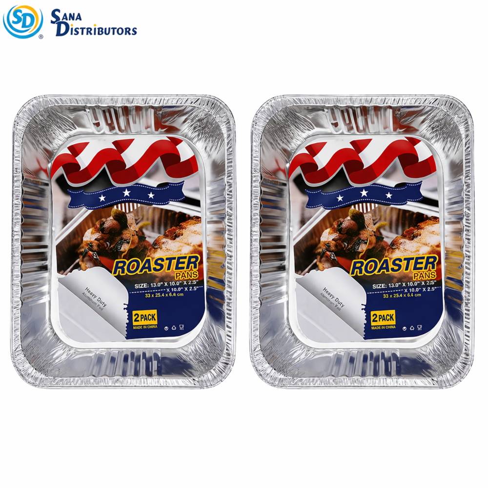 Aluminum Foil Roaster Pan 2 pcs [13" X 10.5" X 2.5"]
