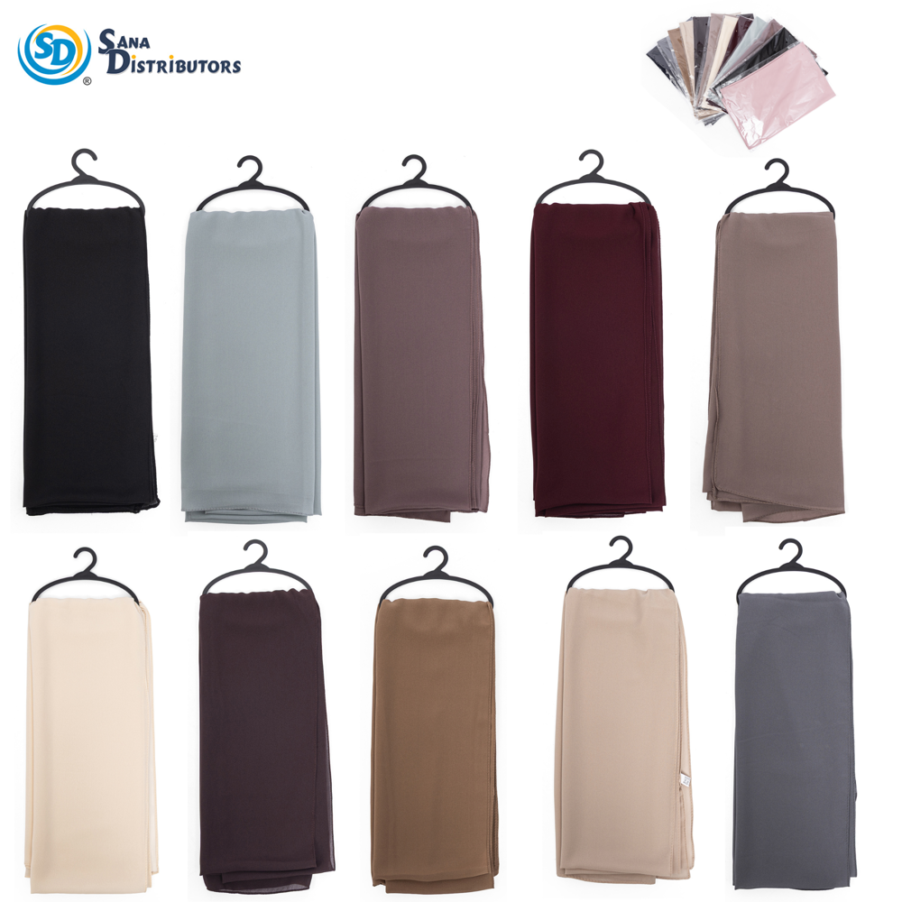 Hijab Assorted Colours 13"x19"